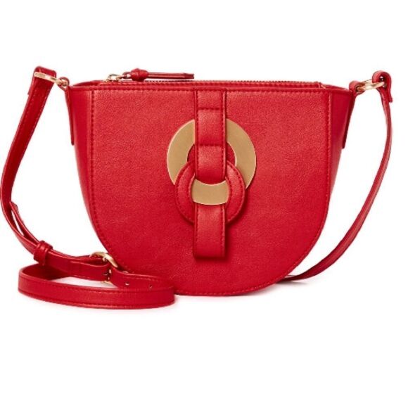 Coral Faux Leather Crossbody - Picture 1 of 6